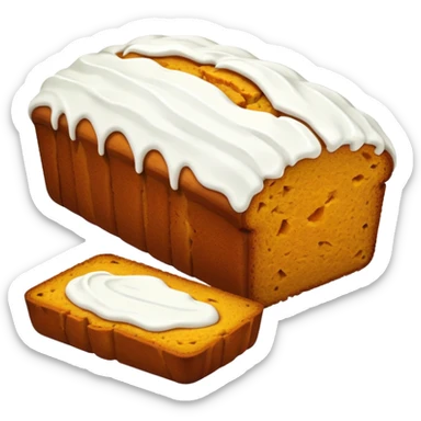 Pumpkin loaf with white icing  sticker
