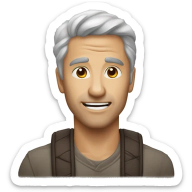 Очень красивая деушка с очень длинными коричневыми волосами дизайнер художник с милым кроликом  sticker