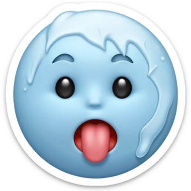 a cold circle emoji with its sticking its tong out sticker