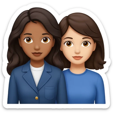 Rizada rubia y amiga ondulada pelinegra sticker