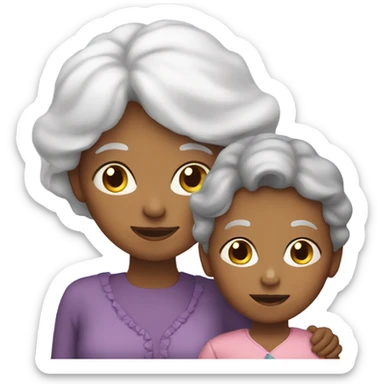 Grandmother with a girl sticker