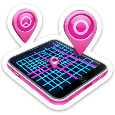 pink gps map lines sticker