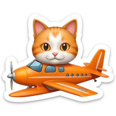 gato en avión sticker
