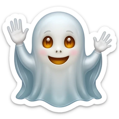 little cute ghost saying hello sticker