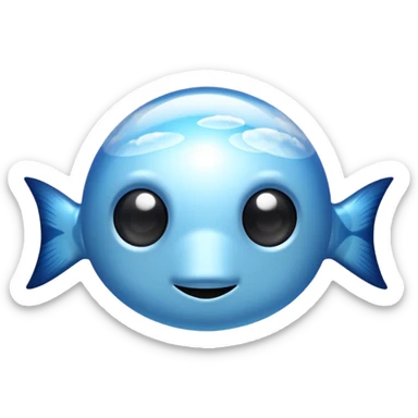 blue sky with white clouds, fish eye lens effect sticker