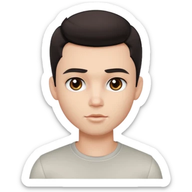 So so so pretty handsome bratz man,  black eyes ,  short dark hair, dark eyes, pale skin, defined jawline sticker