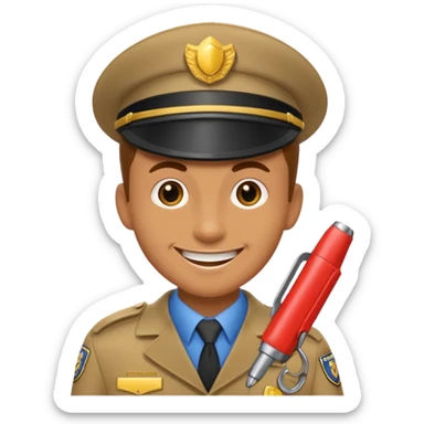 ticket inspector with puncher sticker