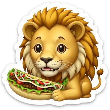 taco eating lion sticker