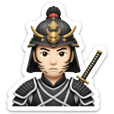 I want a black and white samurai. It is for an icon. sticker