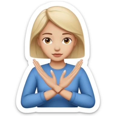 decision gesture women cross hands signal no sticker