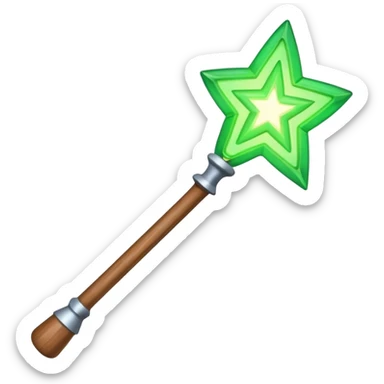 magic wand with green magic wave sticker