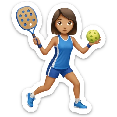 girl playing pickle ball  sticker