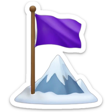 purple snow peak with a flag purple at the top sticker