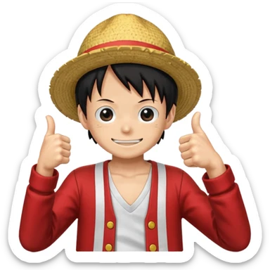 luffy giving a thumbs up in anime style sticker