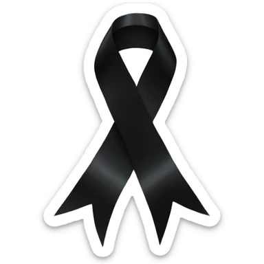 black memorial ribbon sticker