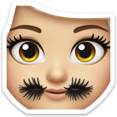 Long eyelashes on a girl wearing mascara sticker