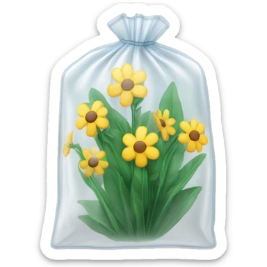 Clear ziplock bag of flower sticker