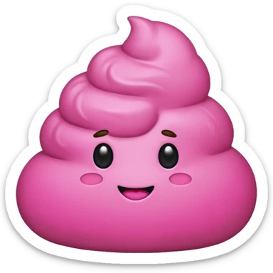 Pink fancy Poop sticker