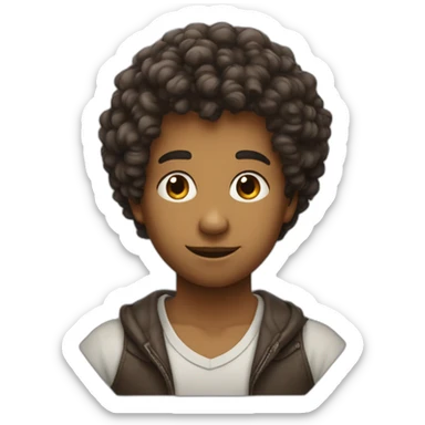 Garcon cheveux bouclés sticker