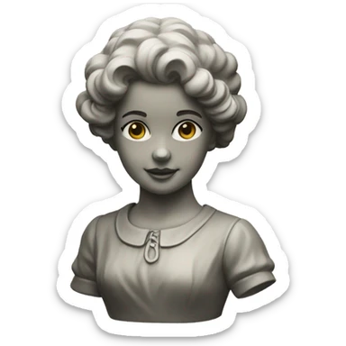 vintage girl statue sticker