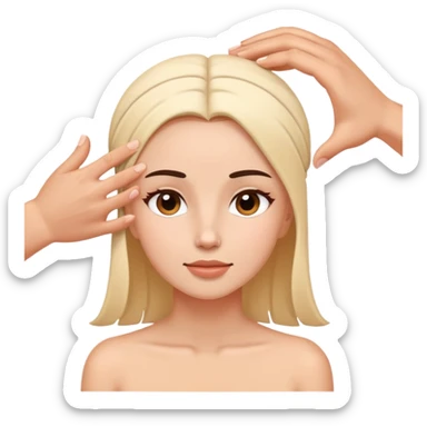 woman head massage sticker