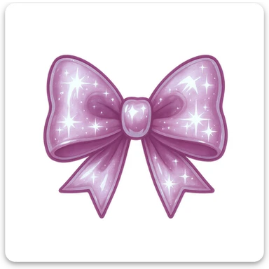 bow emoji, cute and shiny, with sparkles, no background sticker