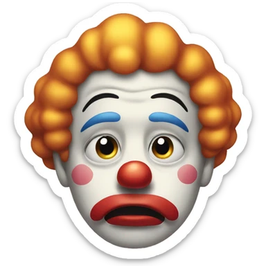 sad clown face sobbing sticker