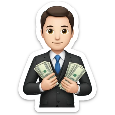 public official/politician/bureaucrat holding money sticker