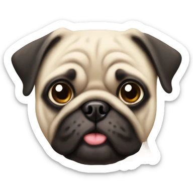 Cute pug sticker