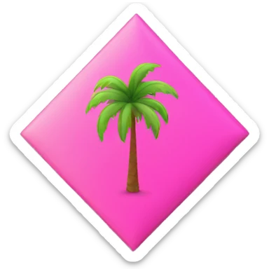 palm tree inside pink rhombus sticker