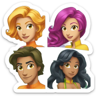 Totally Spies Sam Alex clover sticker