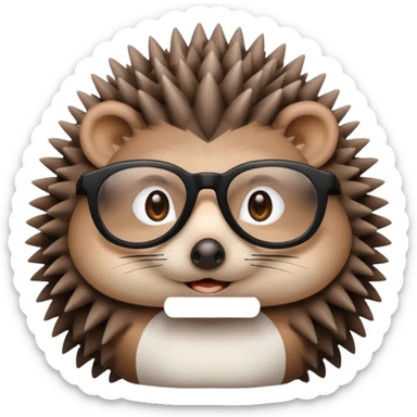 hedgehog with black glasses sticker