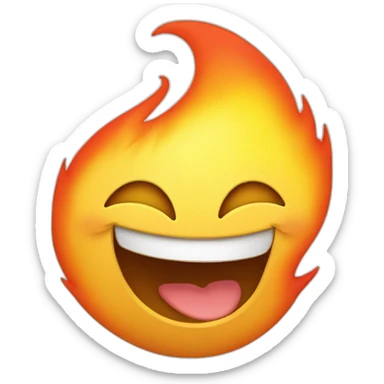 Cute laughing flame  sticker
