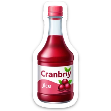 Bottle cranberry juice sticker