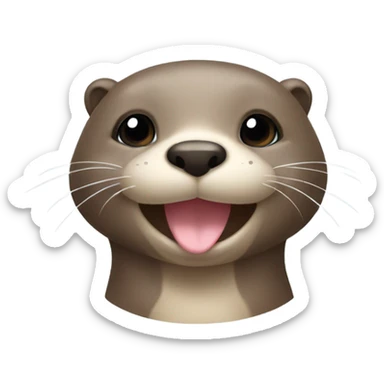A cute otter face wearing a swimsuit. sticker
