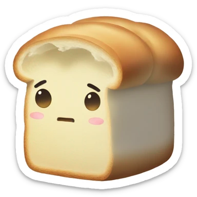 Soft steamy Japanese animation one bread loaf sticker