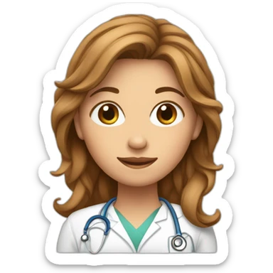 Fille cheveux aubrun qui travaille à l'hôpital sticker