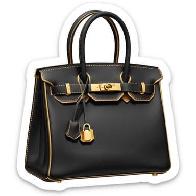 black hermes birkin with gold stitching bag sticker