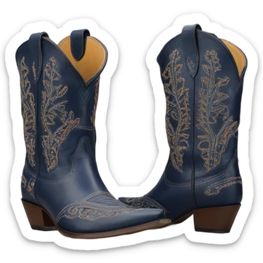 navy blue cowboy boot  sticker