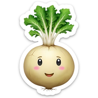 Turnip (Brassica rapa subsp. Rapa) Salgam White sticker