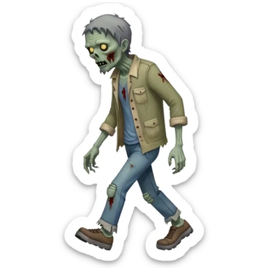 zombie man full body walking sticker