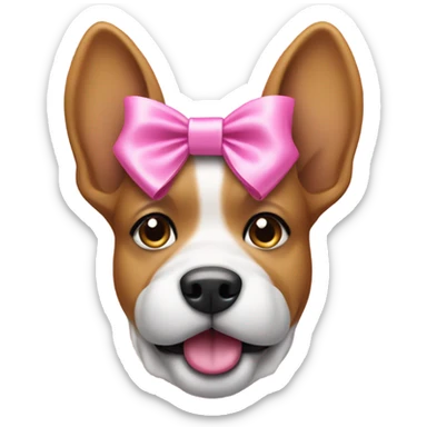Dog with a pink coquette bow sticker