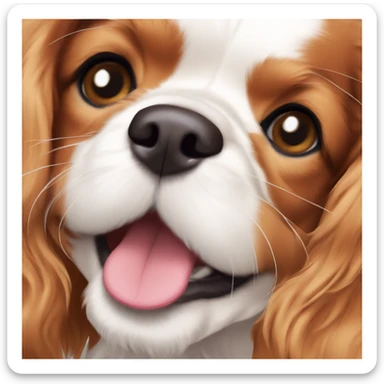Cavalier king charles puppy smiling sticker
