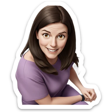 smiling girl with brown hair sticker