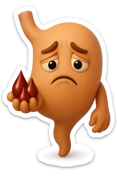 emoji stile iphone 3d di stomaco triste con 3 gocce di sangue 3d in mano, iperrealistiche 4k sticker