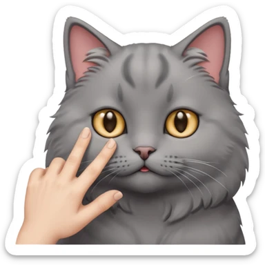Putting finger in cat sticker