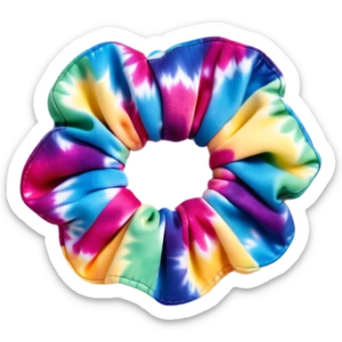 1990’s tie dye scrunchie sticker