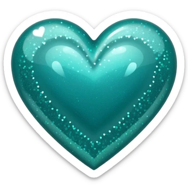 teal heart with sparkles sticker