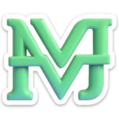 intertwining of two letters M and O sticker