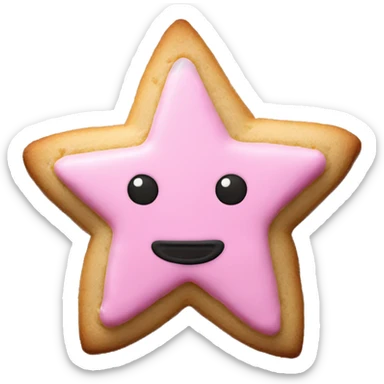 Star shaped cookie with pink icing  sticker